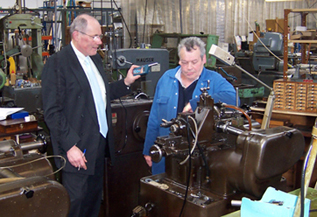 Example of a workplace noise assessment in progress in an industrial manufacturing facility